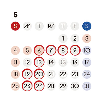 2025年5月のお休みのご案内